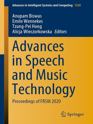 cover image of Advances in Speech and Music Technology